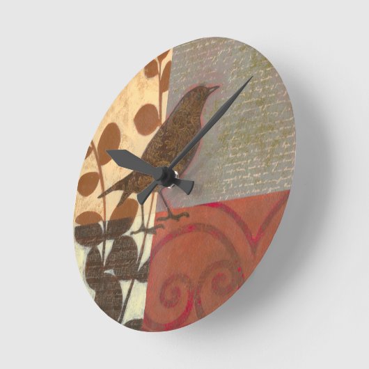 Horloge Ronde Damask Sparrow (Angle)