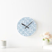 Horloge Ronde Damassé bleu-clair (Maison)