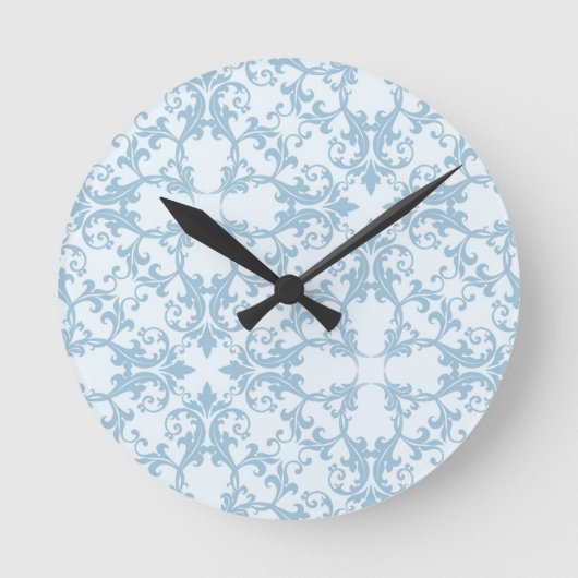 Horloge Ronde Damassé bleu-clair (Recto)