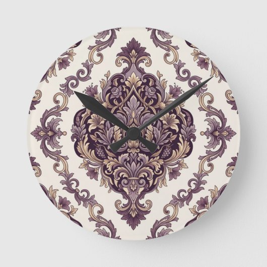 Horloge Ronde Damassé Élégant (Recto)