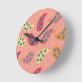 Horloge Ronde Danse Boho Paisley (Angle)
