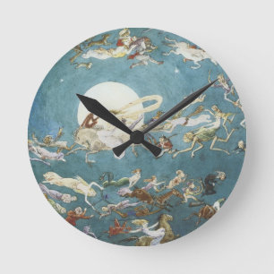 Horloge Ronde Danse féerique autour de la lune
