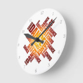 Horloge Ronde Danse typographique (Angle)