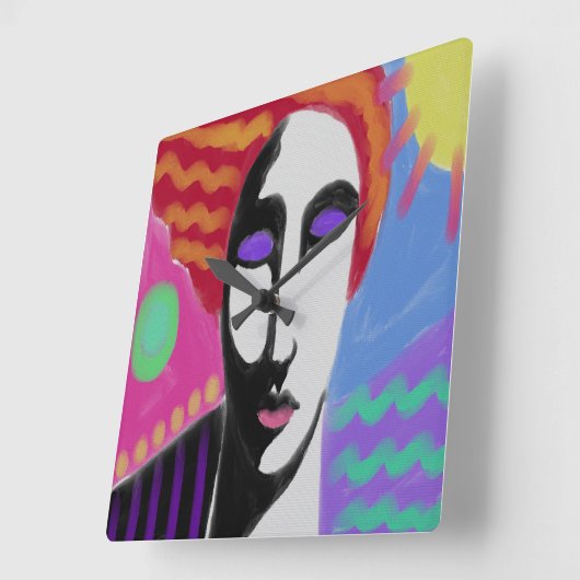 Horloge ronde d'art Abstrait (Angle)