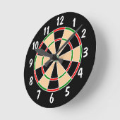 Horloge Ronde Dartboard Wall Clock. (Angle)