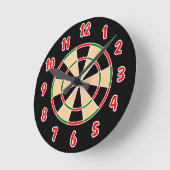 Horloge Ronde Dartboard Wall Clock. (Angle)