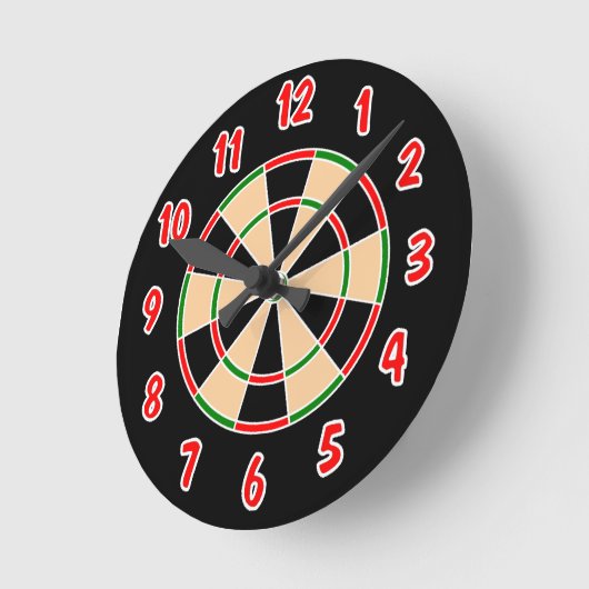 Horloge Ronde Dartboard Wall Clock. (Angle)