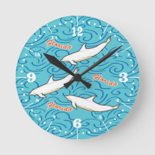 Horloge Ronde Dauphin de Floride avec anneau de chapitre