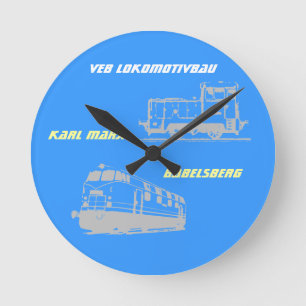 Horloge Ronde DDR Design publicitaire VEB Locomotive