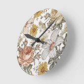 Horloge Ronde De belles fleurs (Angle)