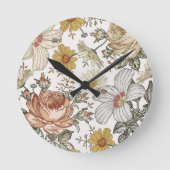 Horloge Ronde De belles fleurs (Recto)