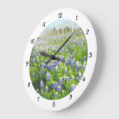 Horloge ronde de Bluebonnets de bord de la route (Angle)