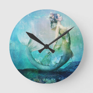 Horloge ronde de danseur de fan