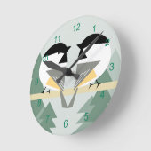 Horloge ronde de deux poulets (Angle)