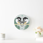 Horloge ronde de deux poulets (Maison)