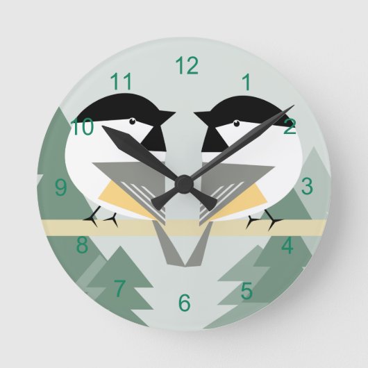 Horloge ronde de deux poulets (Recto)