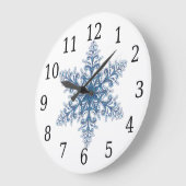 Horloge ronde de flocon de neige bleu (Angle)