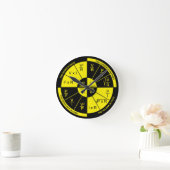 Horloge ronde de la loi d'Ohm cadran noir et jaune (Maison)