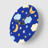 Horloge ronde de la lune et des étoiles (Angle)