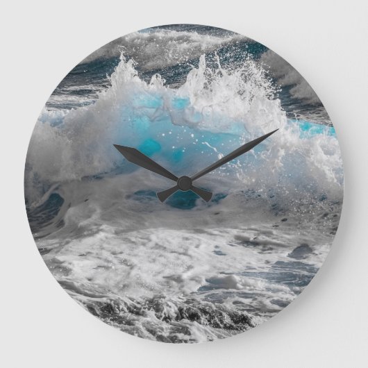 Horloge ronde de la vague de la mer d'océan (Recto)