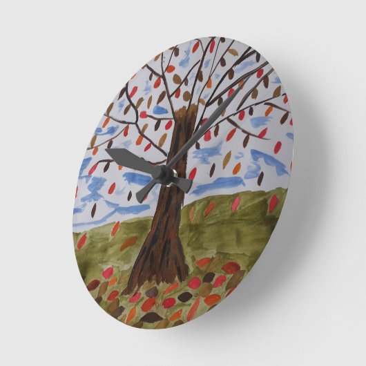 Horloge ronde de l'arbre d'automne (Angle)