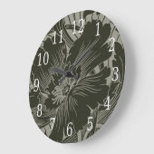 Horloge ronde de l'art de la ligne noire (Angle)