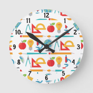 Horloge Ronde De nouveau au motif d'école - formation de