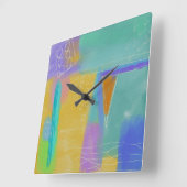 Horloge ronde de peinture Abstraite colorée (Angle)