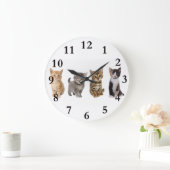 Horloge ronde de quatre chatons (Maison)