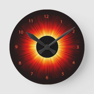 Horloge Ronde De rougeoyer éclipse totalement de The Sun