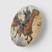 Horloge Ronde Dead Sure : un cavalier américain de cavalerie dan (Angle)