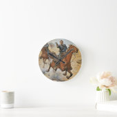 Horloge Ronde Dead Sure : un cavalier américain de cavalerie dan (Maison)