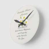 Horloge Ronde Décembre Mois de naissance Fleur Narcisse Élégant (Angle)
