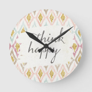 Horloge Ronde Deco mou V   pensent heureux