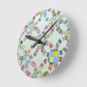 Horloge Ronde Décor coloré à patchwork (Angle)