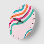 Horloge Ronde Décor les années 70 Retro (Angle)