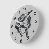 Horloge Ronde Décor Style urbain Monochrome Motion Art (Angle)