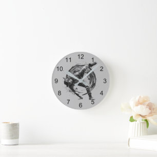 Horloge Ronde Décor Style urbain Monochrome Motion Art