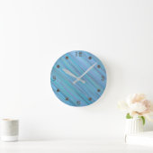 Horloge Ronde Décor Turquoise | Bleu Turquoise Calme Eau Brosse (Maison)