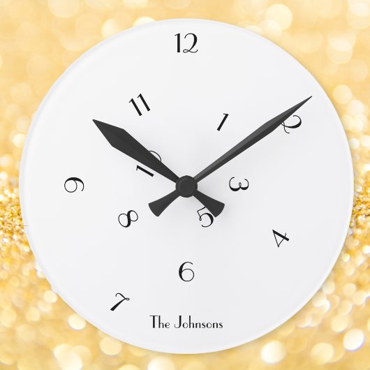 Horloge Ronde Décoration de chambre à nom personnalisé avec des 
