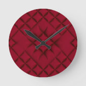 Horloge Ronde Deep Red Quilted Leather Pattern (Recto)