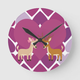 Horloge Ronde Deer Love