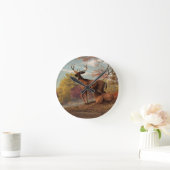 Horloge Ronde Deer on Autumn Lakeshore (Maison)