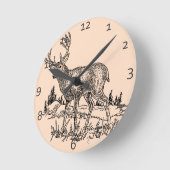 Horloge Ronde Deer Scene (Angle)
