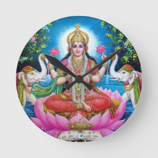 Horloge Ronde Déesse de Lakshmi de l'amour, de la prospérité, et