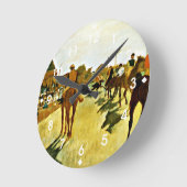 Horloge Ronde Degas : Chevaux de course devant les tribunes (Angle)