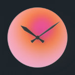Horloge Ronde Dégradé du lever du soleil - rose beige orange<br><div class="desc">Design Dégradé - Effet Aura - Ombre Beige,  Rose Et Orange.</div>