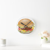 Horloge Ronde Délicieux cheeseburger (Maison)