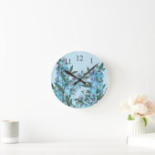 Horloge Ronde Delphinium bleu (Maison)