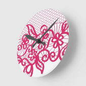 Horloge Ronde Dentelle rouge (Angle)